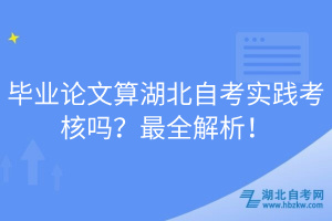畢業(yè)論文算湖北自考實(shí)踐考核嗎？最全解析！