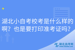 湖北小自考校考是什么樣的啊？也是要打印準(zhǔn)考證嗎？