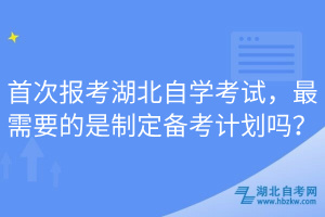 首次報考湖北自學考試，最需要的是制定備考計劃嗎？