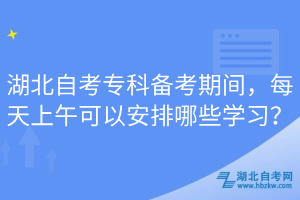 湖北自考專科備考期間，每天上午可以安排哪些學(xué)習(xí)？