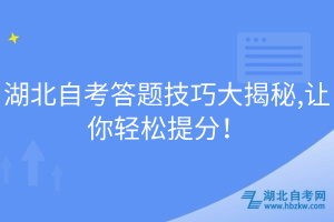 湖北自考答題技巧大揭秘,讓你輕松提分！