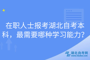 在職人士報(bào)考湖北自考本科，最需要哪種學(xué)習(xí)能力？