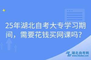 25年湖北自考大專學(xué)習(xí)期間，需要花錢買網(wǎng)課嗎？