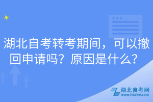湖北自考轉(zhuǎn)考期間，可以撤回申請(qǐng)嗎？原因是什么？