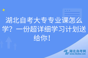湖北自考大專專業(yè)課怎么學(xué)？一份超詳細(xì)學(xué)習(xí)計(jì)劃送給你！