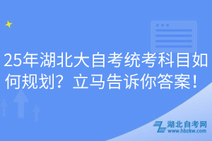 25年湖北大自考統(tǒng)考科目如何規(guī)劃？立馬告訴你答案！