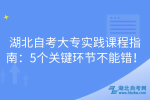 湖北自考大專實踐課程指南：5個關(guān)鍵環(huán)節(jié)不能錯！