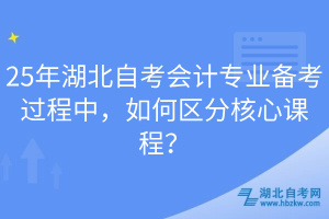25年湖北自考會計專業(yè)備考過程中，如何區(qū)分核心課程？