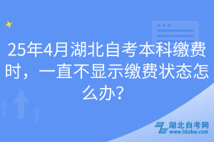 25年4月湖北自考本科繳費(fèi)時(shí)，一直不顯示繳費(fèi)狀態(tài)怎么辦？