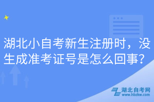 湖北小自考新生注冊時，沒生成準(zhǔn)考證號是怎么回事？