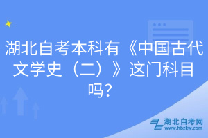 湖北自考本科有《中國(guó)古代文學(xué)史（二）》這門科目嗎？