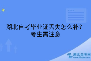 湖北自考畢業(yè)證丟失怎么補(bǔ)？考生需注意