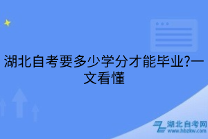 湖北自考要多少學分才能畢業(yè)?一文看懂