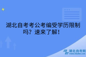 湖北自考考公考編受學(xué)歷限制嗎？速來(lái)了解！