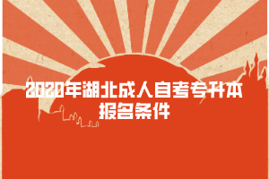 2020年湖北成人自考專(zhuān)升本報(bào)名條件