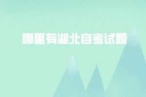 哪里有湖北自考試題？