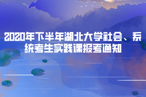 2020年下半年湖北大學(xué)自考社會(huì)、系統(tǒng)考生實(shí)踐課報(bào)考通知