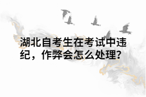 湖北自考生在考試中違紀，作弊會怎么處理？