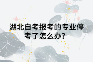 湖北自考考生報(bào)考的專業(yè)停考了怎么辦