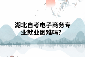 湖北自考電子商務專業(yè)就業(yè)困難嗎？