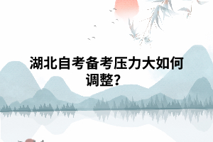 湖北自考備考?jí)毫Υ笕绾握{(diào)整？