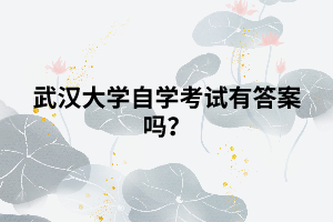 武漢大學(xué)自學(xué)考試有答案嗎？