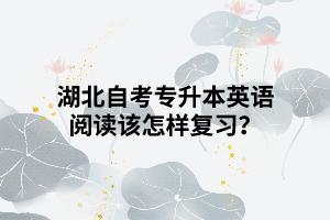 湖北自考專升本英語閱讀該怎樣復(fù)習(xí)？