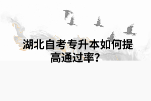 湖北自考專升本如何提高通過率？
