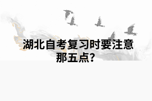 湖北自考復(fù)習(xí)時要注意那五點？