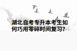湖北自考專升本考生如何巧用零碎時間復(fù)習？