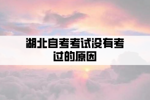 湖北自考考試沒有考過的原因有哪些？