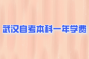 武漢自學考試本科一年學費