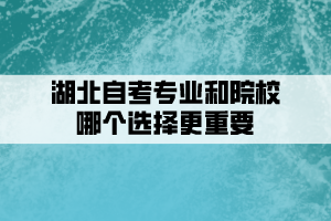 湖北自考專業(yè)和院校哪個選擇更重要