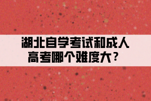 湖北自學(xué)考試和成人高考哪個(gè)難度大？