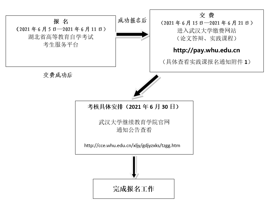 武漢大學(xué)自考實(shí)踐考核流程圖