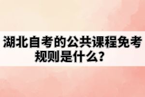 湖北自考的公共課程免考規(guī)則是什么？