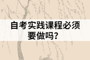 自考實(shí)踐課程必須要做嗎？