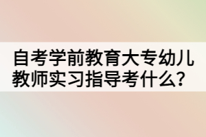 自考學(xué)前教育大專幼兒教師實(shí)習(xí)指導(dǎo)考什么？