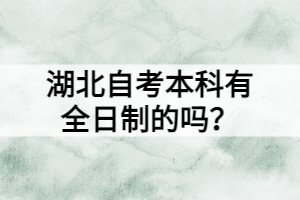 湖北自考本科有全日制的嗎？
