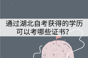 通過湖北自考獲得的學(xué)歷可以考哪些證書？
