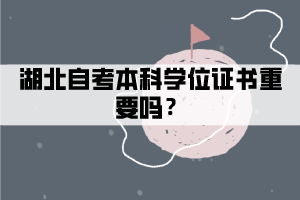 湖北自考本科學(xué)位證書(shū)重要嗎？