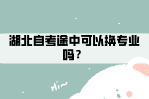 湖北自考途中可以換專(zhuān)業(yè)嗎？