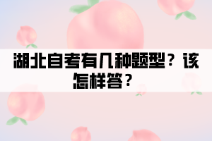 湖北自考有幾種題型？該怎樣答？