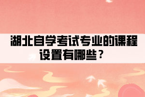 湖北自學(xué)考試專業(yè)的課程設(shè)置有哪些？