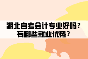 湖北自考會計專業(yè)好嗎？有哪些就業(yè)優(yōu)勢？