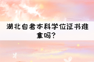 湖北自考本科學(xué)位證書難拿嗎？
