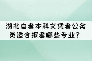 湖北自考本科文憑考公務(wù)員適合報考哪些專業(yè)？