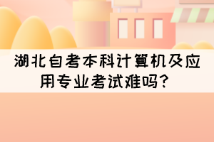湖北自考本科計(jì)算機(jī)及應(yīng)用專業(yè)考試難嗎？