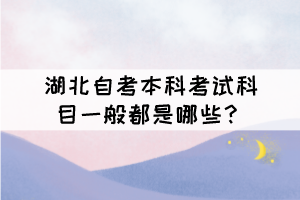 湖北自考本科考試科目一般都是哪些？