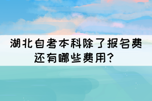 湖北自考本科除了報(bào)名費(fèi)還有哪些費(fèi)用？